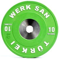 Диск тренировочный 10 кг WERK SAN (сертификат IWF)