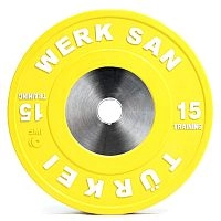 Диск тренировочный 15 кг WERK SAN (сертификат IWF)