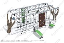 Уличный воркаут комплекс "Деревья". Тип 1 - 8х6,69 метров (53,5 кв.м.)