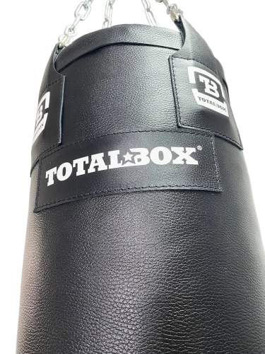 Мешок боксерский набивной TOTALBOX кожа, черн, 30*120-45 фото 2