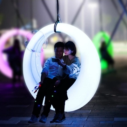 Светящиеся подвесные качели "Кольцо" (Белый) фото 2