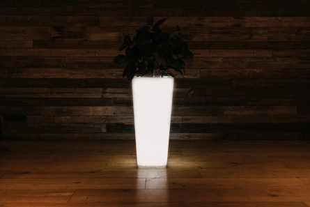 Светящееся кашпо Flow XL, H=90 см (Квадратное, Белый) фото 2