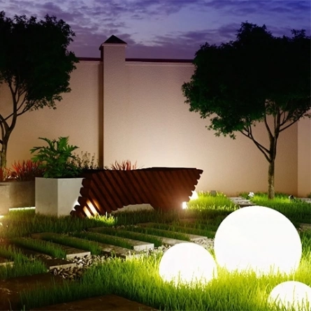 Шар-светильник 20 см (наземный, Белый) фото 5