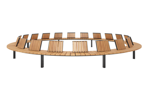 Скамья уличная "Мальта" круглая со спинкой фото 3