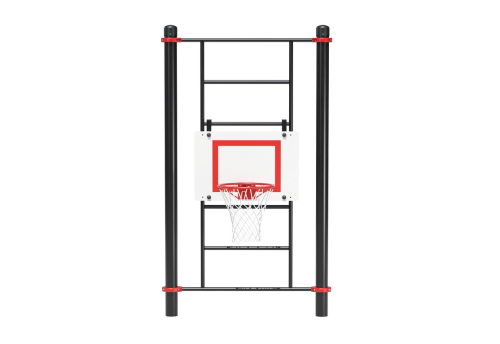 Гимнастический снаряд «Шведская стенка», оснащённый баскетбольным кольцом с сеткой диаметром 18 дюйм фото 2