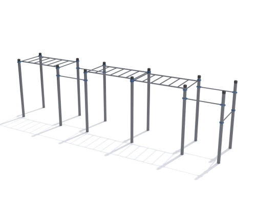 Классический трехуровневый рукоход с турниками фото 2