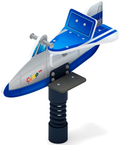 Самолетик (синий) - Качалка на пружине - ИО 22.03.02-02 фото 6