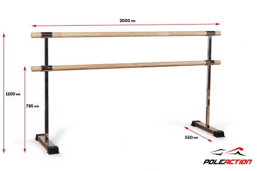 2-х уровневый мобильный  хореографический станок v2.0 (нерж. сталь) фото 3