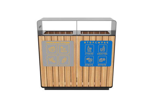 Урна уличная "Модерн mini для раздельного сбора" фото 3 Урна уличная "Модерн mini для раздельного сбора" фото 3