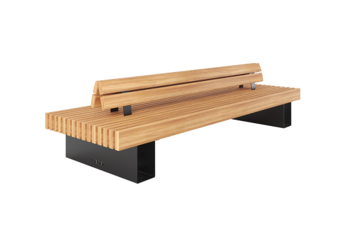 Скамья уличная «Монро» широкая со спинкой, L=3000 мм (спинка 2400 мм) фото 2