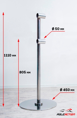 Стойки 2-х уровневого мобильного (переносного) хореографического станка «Элегант» (нерж.сталь, пара) фото 2