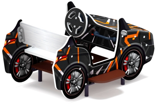 Кабриолет (черный) - Беседка машинка средняя - МФ 10.03.02-05.И1 фото 2