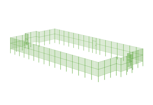 Ограждение универсальной спортивной площадки для баскетбола, футбола, волейбола 32х19 м