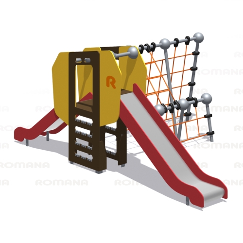 Romana Детский спортивно-игровой комплекс с горками и сеткой серия "Сфера" Romana 057.48.00