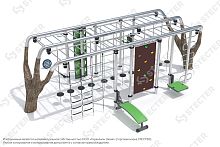 Уличный воркаут комплекс "Деревья". Тип 1 - 8х6,69 метров (53,5 кв.м.)