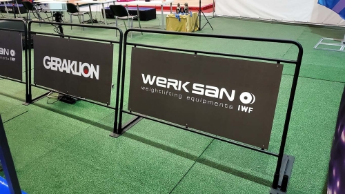 Барьер мобильного ограждения для зрителей 1500х1000 мм (с рекламным полем) фото 4