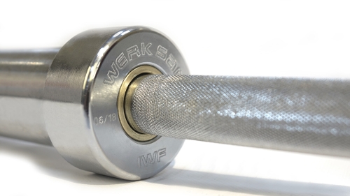 Гриф штанги соревновательный 15 кг WERK SAN (сертификат IWF) фото 6