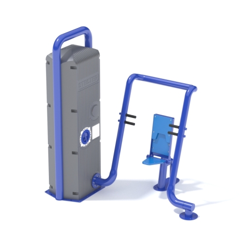 Уличный инклюзивный грузоблочный тренажер "Жим от груди" сидя