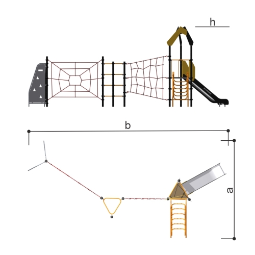 Romana Детский спортивный комплекс с лазом и горкой Серия треугольник Romana 401.31.00 фото 2