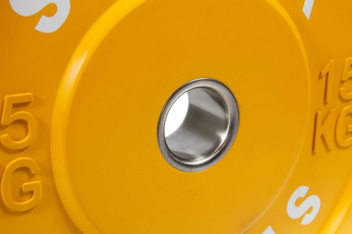 Каучуковый блин для кроссфита 15 кг (желтый) фото 3