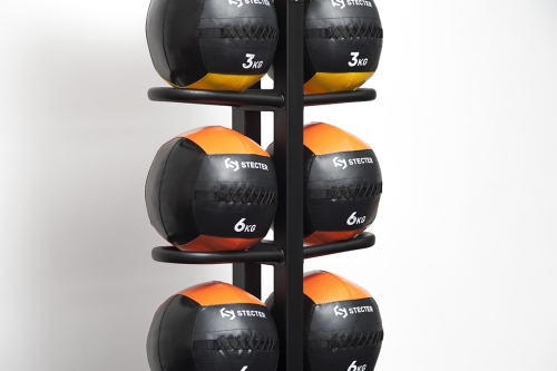 Напольная двухсторонняя стойка для медболов на 10 шт фото 7