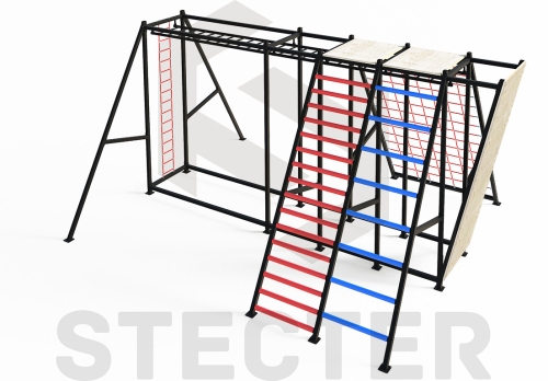 Комплекс "Царь Горы" (рукоход, скалодром, канатная сетка, лестницы с переменным шагом и канатом)