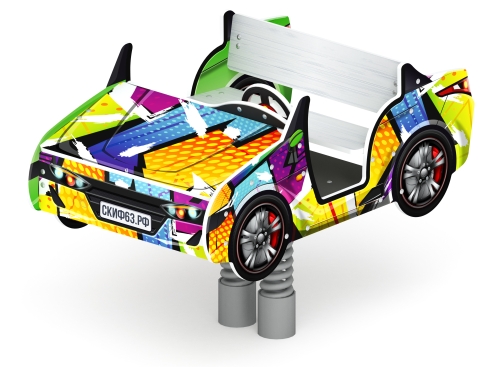 Кабриолет - Качалка на пружине двухместная машинка - ИО 23.03.02-02 фото 6