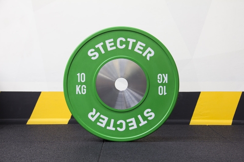 Профессиональный соревновательный диск для штанги 10 кг (зеленый) фото 5