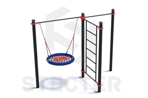 Уличный комплекс из качели Гнездо, шведской стенки и турника