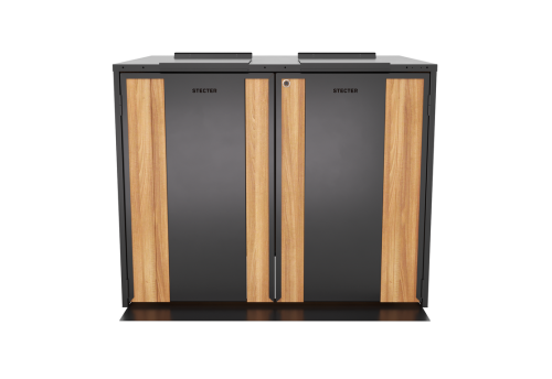 Уличный шкаф для контейнеров (2 места для раздельного сбора мусора) фото 3