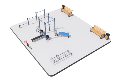 Воркаут площадка №10 - 10х9 метров (90 кв.м.)