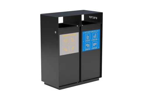 Урна уличная «Модерн для раздельного сбора» металлическая Урна уличная «Модерн для раздельного сбора» металлическая