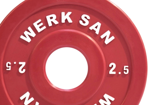 Диск соревновательный 2,5 кг WERK SAN (сертификат IWF) фото 2