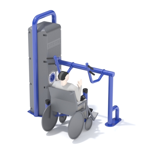 Уличный инклюзивный грузоблочный тренажер "Вертикальная тяга" фото 4