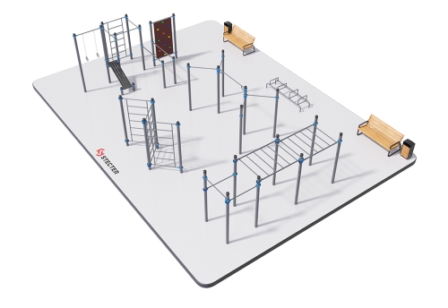 Воркаут площадка №4 - 15х11 метров (165 кв.м.)