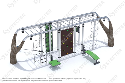 Уличный воркаут комплекс "Деревья". Тип 2 - 8х4,98 метров (40 кв.м.)