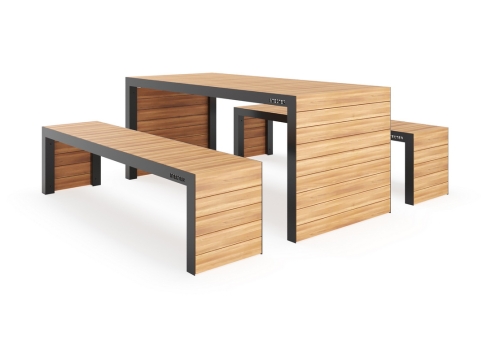 Стол и скамейки уличные «Рико» (комплект)