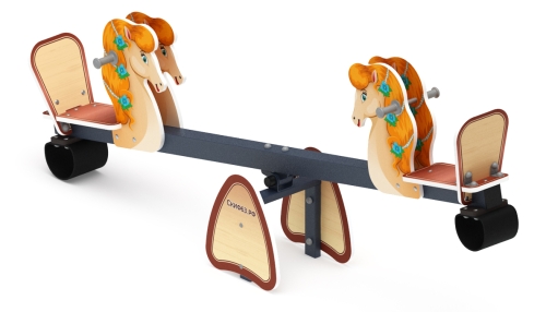 Качалка балансир со спинкой Лошадка - ИО 21.М.01.02-П.01 фото 2