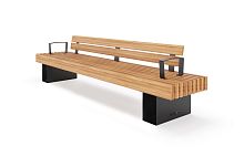 Скамья уличная «Монро» со спинкой и подлокотниками
