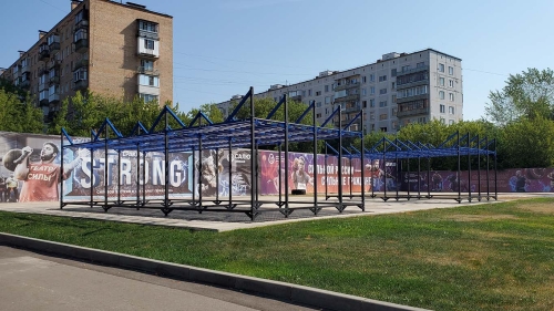 Соревновательная рама для гонок с препятствиями "Рукоход" 13,5х6 метров