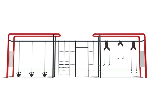 Комплекс Тренажер с функциональными кольцами, сетью и гирями фото 4