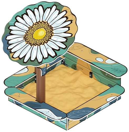 Песочница с навесом Ромашка (Пастель) - ИО 5.01.06-01 фото 6