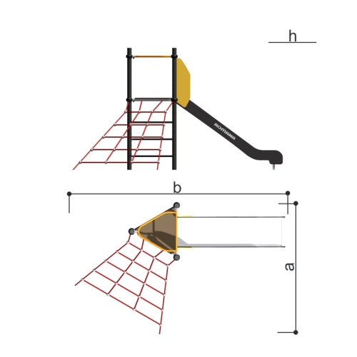 Romana Детский спортивный комплекс с горкой Серия треугольник Romana 401.28.00 фото 2