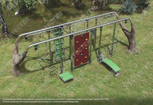 Уличный воркаут комплекс "Деревья". Тип 2 - 8х4,98 метров (40 кв.м.) фото 4