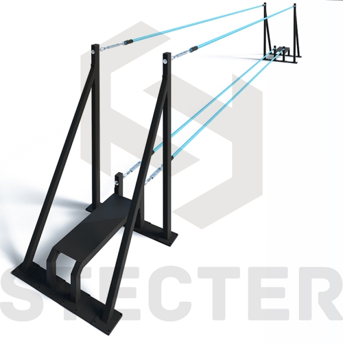 Комплекс "Канатный мост" для полосы Функстайла длиной 8 метров изготовлен из стальных ступеней и полипропиленового каната. Есть возможность натяжки каната. Производство STECTER Комплекс "Канатный мост" (L=8м.)