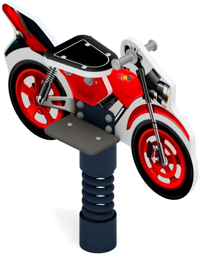 Мотоцикл (красный) - Качалка на пружине - ИО 22.03.01-02 фото 3