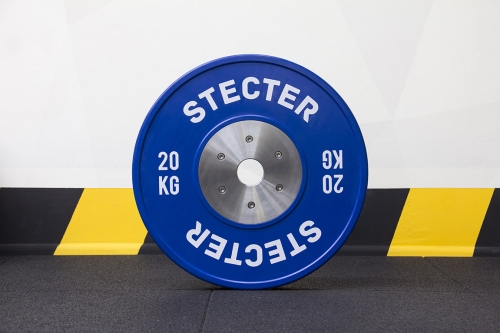 Соревновательный блин для олимпийской штанги 20 кг (синий) фото 2