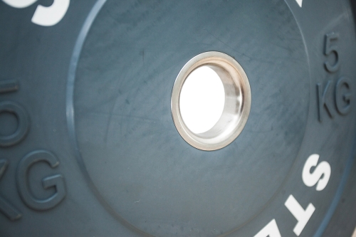 Каучуковый тренировочный диск для олимпийской штанги 5 кг (серый) фото 3