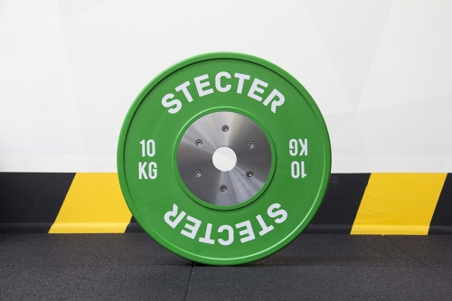 Профессиональный соревновательный диск для штанги 10 кг (зеленый)