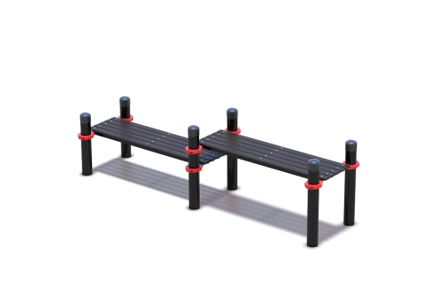 Горизонтальная гимнастическая скамья двойная разноуровневая (для выполнения испытаний (тестов) ГТО " фото 2